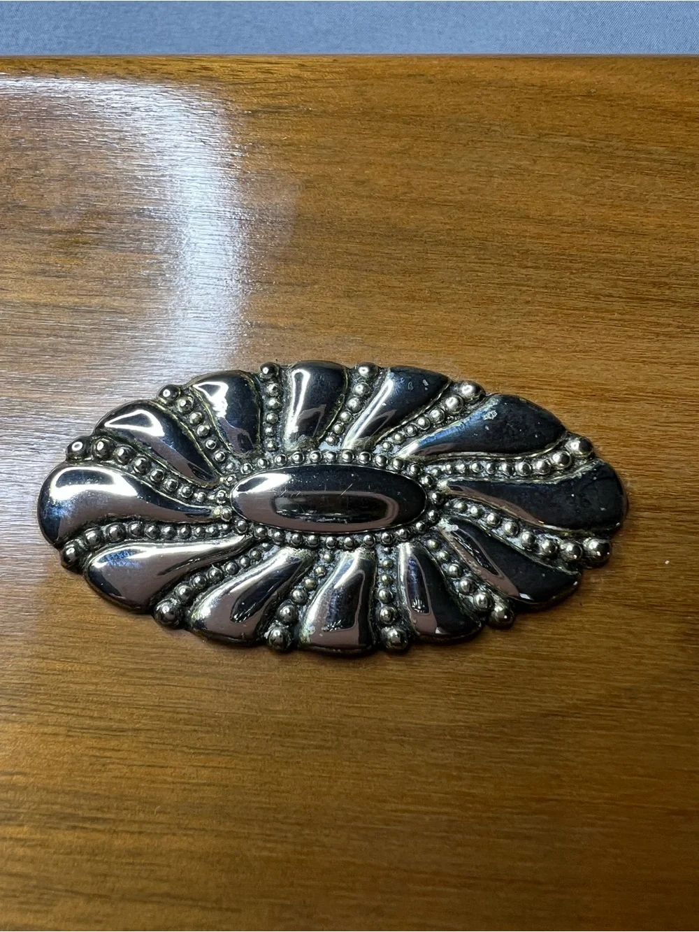 Vintage Ronson Wooden Trinket Box Silver-Plated Feet & Lid Accent | Made in USA